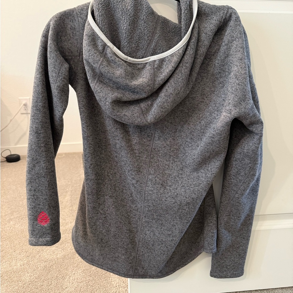 Stio Gray Hoodie with Pink Accent
